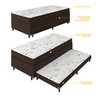 (2 em 1) Cama Solteiro Ortopédico com Auxiliar - Suede Marrom - 3