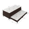 (2 em 1) Cama Solteiro Ortopédico com Auxiliar - Suede Marrom - 2