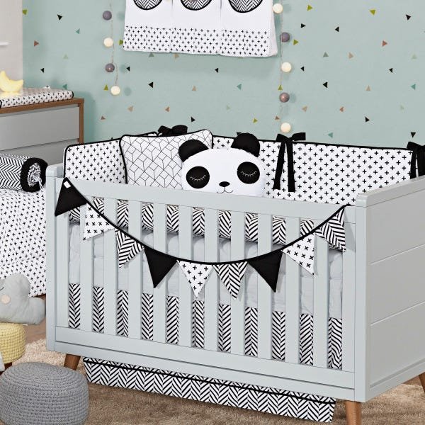 Kit Berço Americano Bebe Panda 10 Pçs 100% Algodão - Batistela - 2
