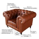 Ver imagem 2 de Poltrona Decorativa Sala de Estar Chesterfield Duo Couro Conhaque Brilho - Gran Belo