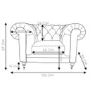 Ver imagem 3 de Poltrona Decorativa Sala de Estar Chesterfield Duo Couro Conhaque Brilho - Gran Belo