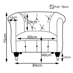 Poltrona Decorativa para Sala de Estar Libéria Couro Marrom - Gran Belo - 3