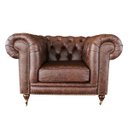 Ver imagem 1 de Poltrona Decorativa Sala de Estar Chesterfield Duo Couro Tabaco - Gran Belo