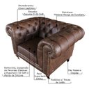 Ver imagem 2 de Poltrona Decorativa Sala de Estar Chesterfield Duo Couro Tabaco - Gran Belo