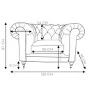 Ver imagem 3 de Poltrona Decorativa Sala de Estar Chesterfield Duo Couro Tabaco - Gran Belo
