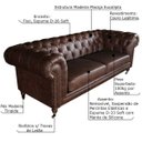 Ver imagem 2 de Sofá 3 Lugares Sala de Estar 2,35M Chesterfield Duo Couro Tabaco - Gran Belo