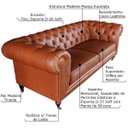 Ver imagem 2 de Sofá 3 Lugares Sala de Estar 2,35M Chesterfield Duo Couro Conhaque Brilho - Gran Belo