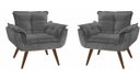Ver imagem 1 de Kit 2 Poltronas Decorativas Opala Cinza