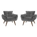 Ver imagem 1 de Kit 2 Poltronas Decorativas Opala Cinza