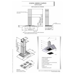 Coifa Fogatti de Parede Clean Vidro Curvo Vermelha 75cm - 2