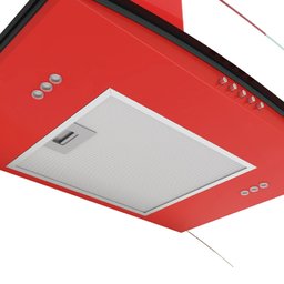 Coifa Fogatti de Parede Clean Vidro Curvo Vermelha 75cm - 5