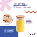 Ver imagem 4 de Pote de Vidro 300ml com Tampa de Bambu Hermético Redondo - Tüd