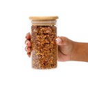 Ver imagem 2 de Pote de Vidro 300ml com Tampa de Bambu Hermético Redondo - Tüd