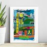 Quadro Poster Cidade de Salvador 33x24cm - com Vidro:madeira Branca - 2