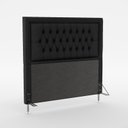 Ver imagem 2 de Kit Cabeceira Antares e Calçadeira Sagitarius 160 Para Cama Queen Sued Preto Aradecor