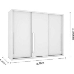 Guarda-roupa Casal Toulon 3 Portas 6 Gavetas - Branco - 4