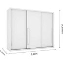 Ver imagem 4 de Guarda-roupa Casal Toulon 3 Portas 6 Gavetas - Branco