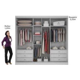 Guarda-roupa Casal Toulon 3 Portas 6 Gavetas - Branco - 5