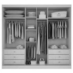 Guarda-roupa Casal Toulon 3 Portas 6 Gavetas - Branco - 2