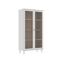 Ver imagem 1 de Cristaleira Estante Para Livros Ditália 2 Portas Vidro E-957 Cor:Branco