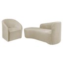 Ver imagem 1 de Kit Sofá Curvo França 160cm L.e e Poltrona Luiza Max Conforto, Elegância e Design Moderno Linho