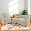 Ver imagem 2 de Kit Sofá Curvo França 160cm L.e e Poltrona Luiza Max Conforto, Elegância e Design Moderno Linho