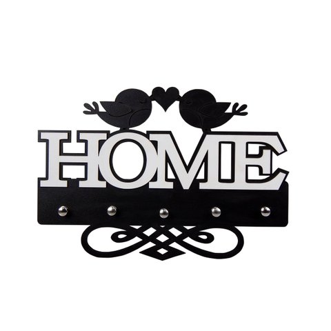 Porta Chaves Home Passaros Preto