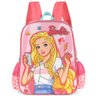 Mochila Escolar Infantil para Meninas em Poliéster - Barbie - Luxcel - Salmão - 1