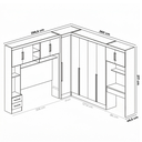 Ver imagem 3 de Guarda Roupa Casal Modulado 4 Peças 11 Portas 5 Gavetas com Cabeceira e Escrivaninha 100% MDF Smart Branco