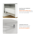 Ver imagem 7 de Guarda Roupa Casal Modulado 4 Peças 11 Portas 5 Gavetas com Cabeceira e Escrivaninha 100% MDF Smart Branco