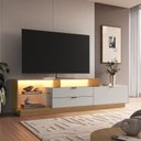 Ver imagem 1 de Rack para TV até 55 Polegadas com LED e 2 Gavetas Mel e Arena