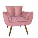 Ver imagem 2 de Combo 2 Poltronas Decorativa Estofada Para Sala Comercial Opala Suede Rosa - LM DECOR
