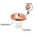 Ver imagem 4 de Bomboniere Rosé Gold Baleiro Potiche Redondo Tampa Cobre