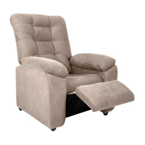 Poltrona do Papai Space 88cm Reclinável Manual Suede Bege - Sallar Home