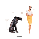 Ver imagem 4 de Escultura Guepardo Pantera Sentado Médio, 70 Cm:cobre Envelhecido