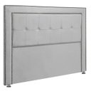 Ver imagem 1 de Cabeceira Estofada para Cama Box Casal 140cm Ravena Veludo - Sofa Store:veludo Cinza Claro