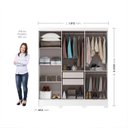 Ver imagem 6 de Guarda Roupa Casal 6 Portas 2 Gavetas com Pés Lyon Yescasa Branco