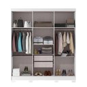 Ver imagem 5 de Guarda Roupa Casal 6 Portas 2 Gavetas com Pés Lyon Yescasa Branco