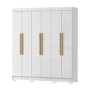 Ver imagem 3 de Guarda Roupa Casal 6 Portas 2 Gavetas com Pés Lyon Yescasa Branco