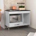 Ver imagem 2 de Balcão para Cooktop 5 Bocas e Forno Microondas Carla Branco - Ajl Móveis