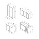 Ver imagem 3 de Armário Cozinha Completo Ditália Berlim 4 Pçs Cv/br B14