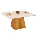 Ver imagem 6 de Conjunto: Mesa Sala Jantar Itália Tampo Madeirado C/ Vidro Curvo 136x136cm e 8 Cadeiras Ondina