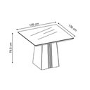 Ver imagem 3 de Conjunto: Mesa Sala Jantar Itália Tampo Madeirado C/ Vidro Curvo 136x136cm e 8 Cadeiras Ondina