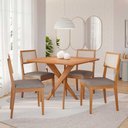 Ver imagem 2 de Mesa Jantar Quadrada 0,95 X 0,95 Cacau sem Vidro Madeira/cinamomo