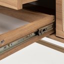 Ver imagem 6 de Balcão Square 2 Portas 3 Gavetas 100 % MDF Pés de Metal 135 cm X 36 cm Tauari/Dourado-Telinha Rattan