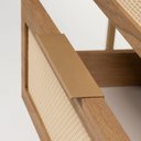 Ver mais imagens de Balcão Square 2 Portas 3 Gavetas 100 % MDF Pés de Metal 135 cm X 36 cm Tauari/Dourado-Telinha Rattan