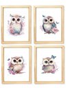 Ver imagem 1 de Kit Quadro Infantil Coruja Flores Decorativo Quarto Menina Criança Bebê Enxoval