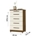 Ver imagem 2 de Cômoda Luna Branco 5 Gavetas com Chave para Quarto