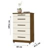 Cômoda Luna Branco 5 Gavetas com Chave para Quarto - 2