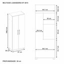 Ver imagem 4 de Conjunto para Lavanderia com Armário Multiuso e Tabua de Passar Notável Moveis